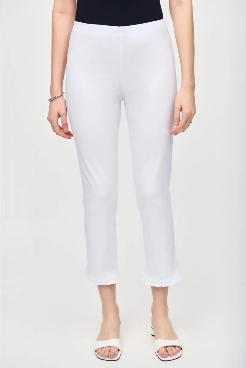 Joseph Ribkoff Ruffled Bias Cut Hem Pull On Cropped Pants 242145