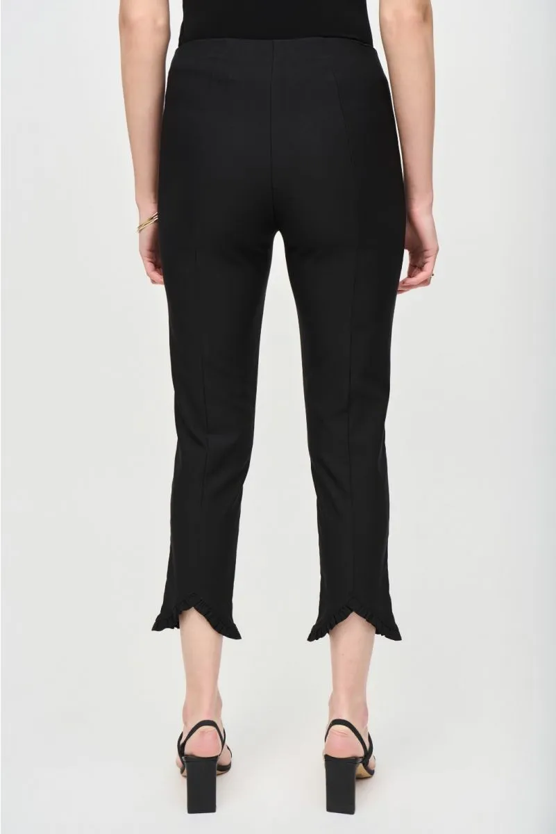 Joseph Ribkoff Ruffled Bias Cut Hem Pull On Cropped Pants 242145
