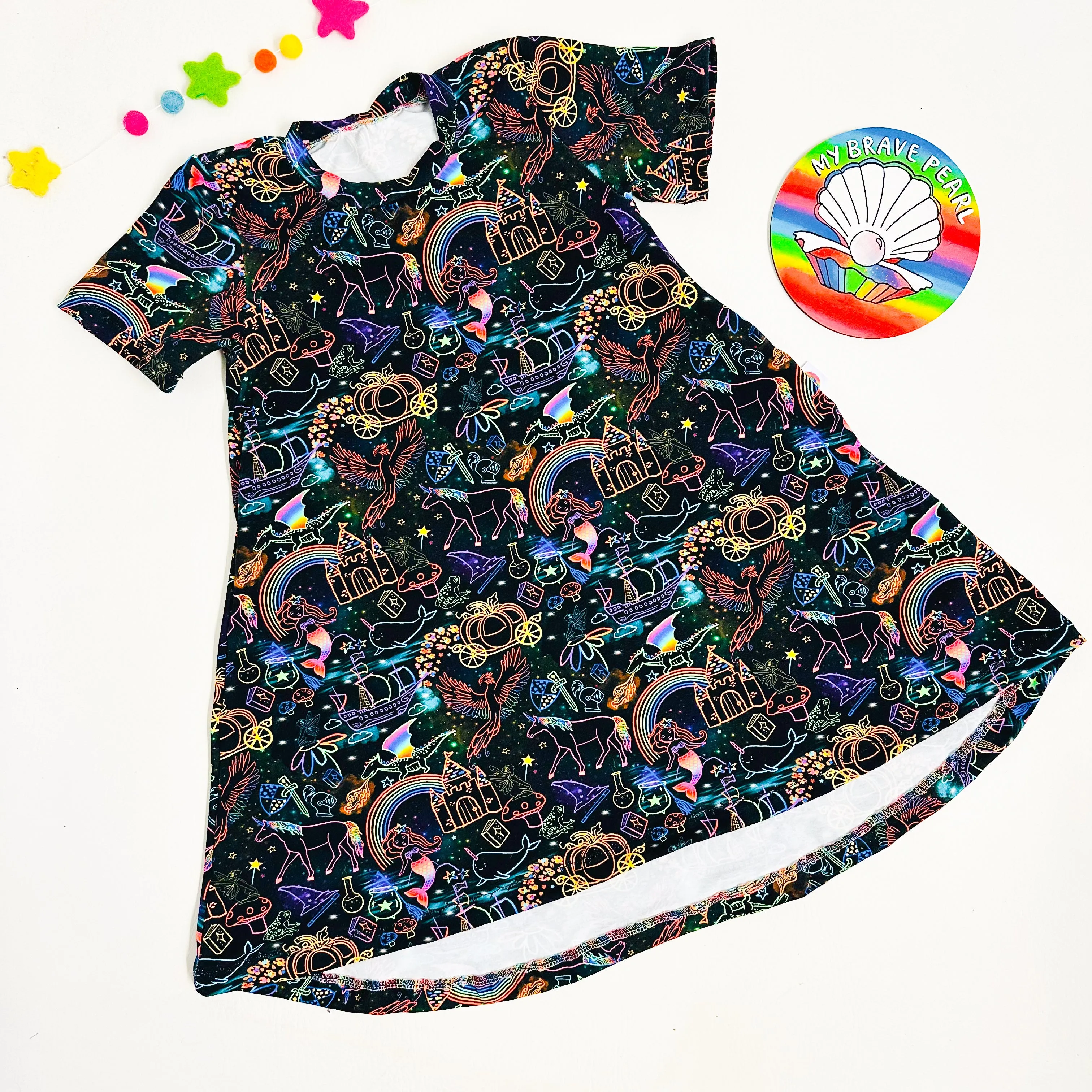 Kids Short Sleeve Swing Dress