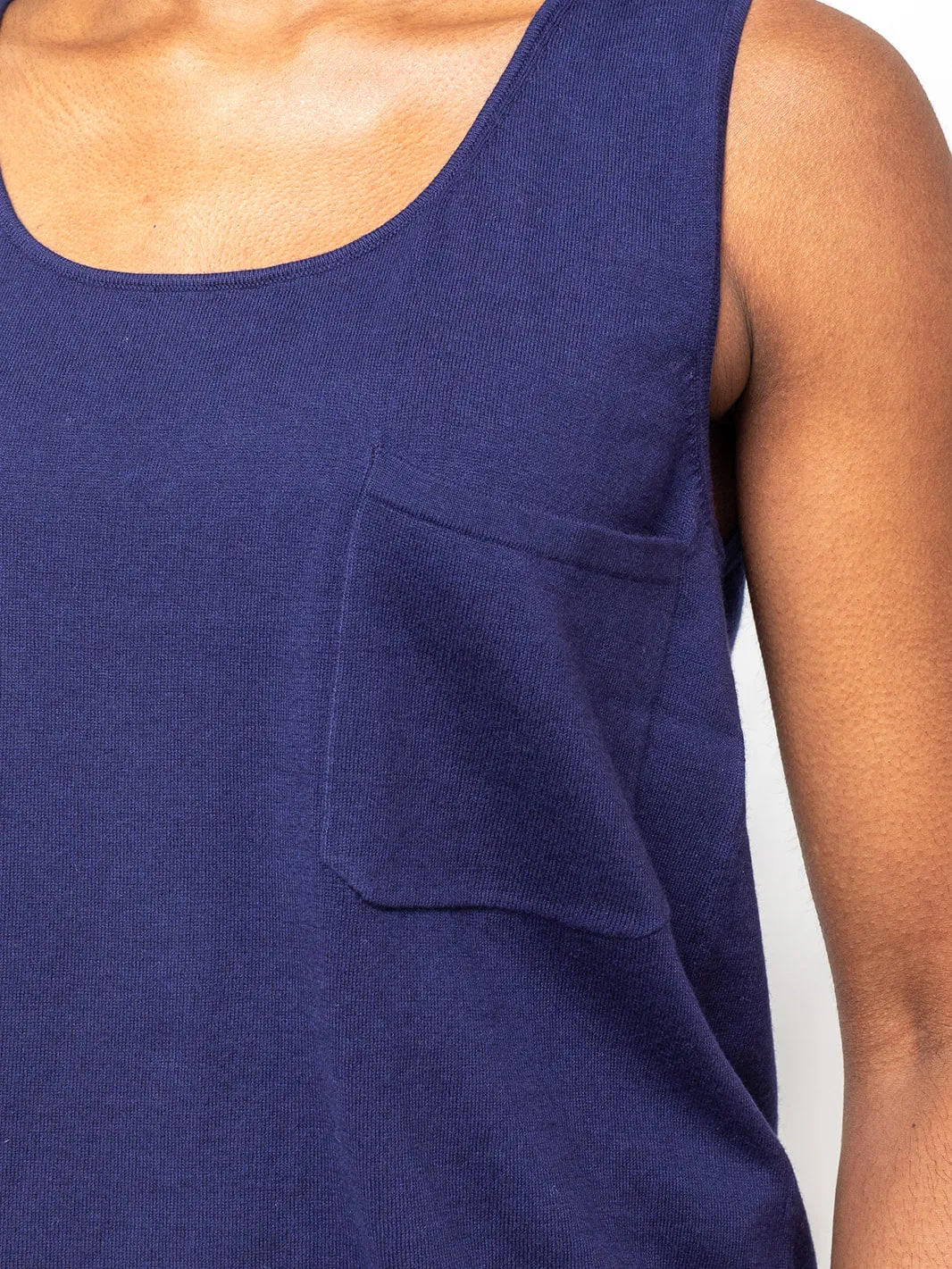 Knit Tank with Breast Pocket
