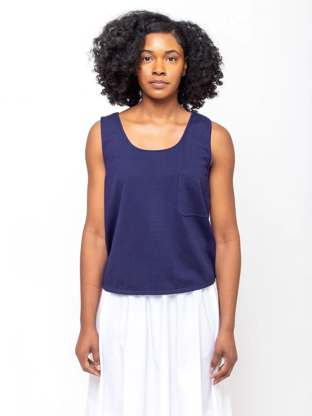 Knit Tank with Breast Pocket