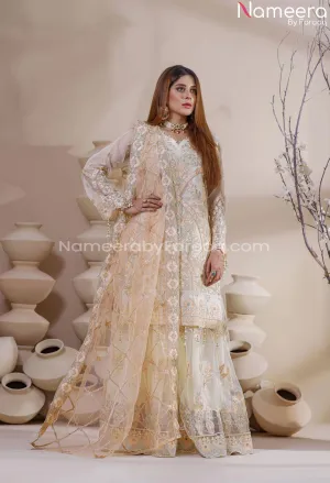 Latest Shirt with Lehenga in White Shade 2021 #PF218
