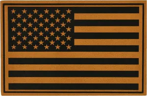 Leather American Flag Tan/Brown Military Tactical Patch
