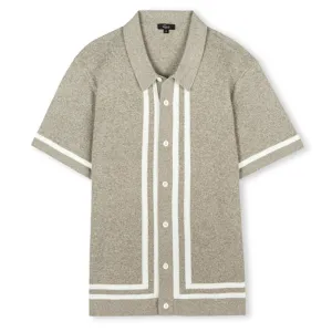 Leo Short Sleeve Button Up Sweater