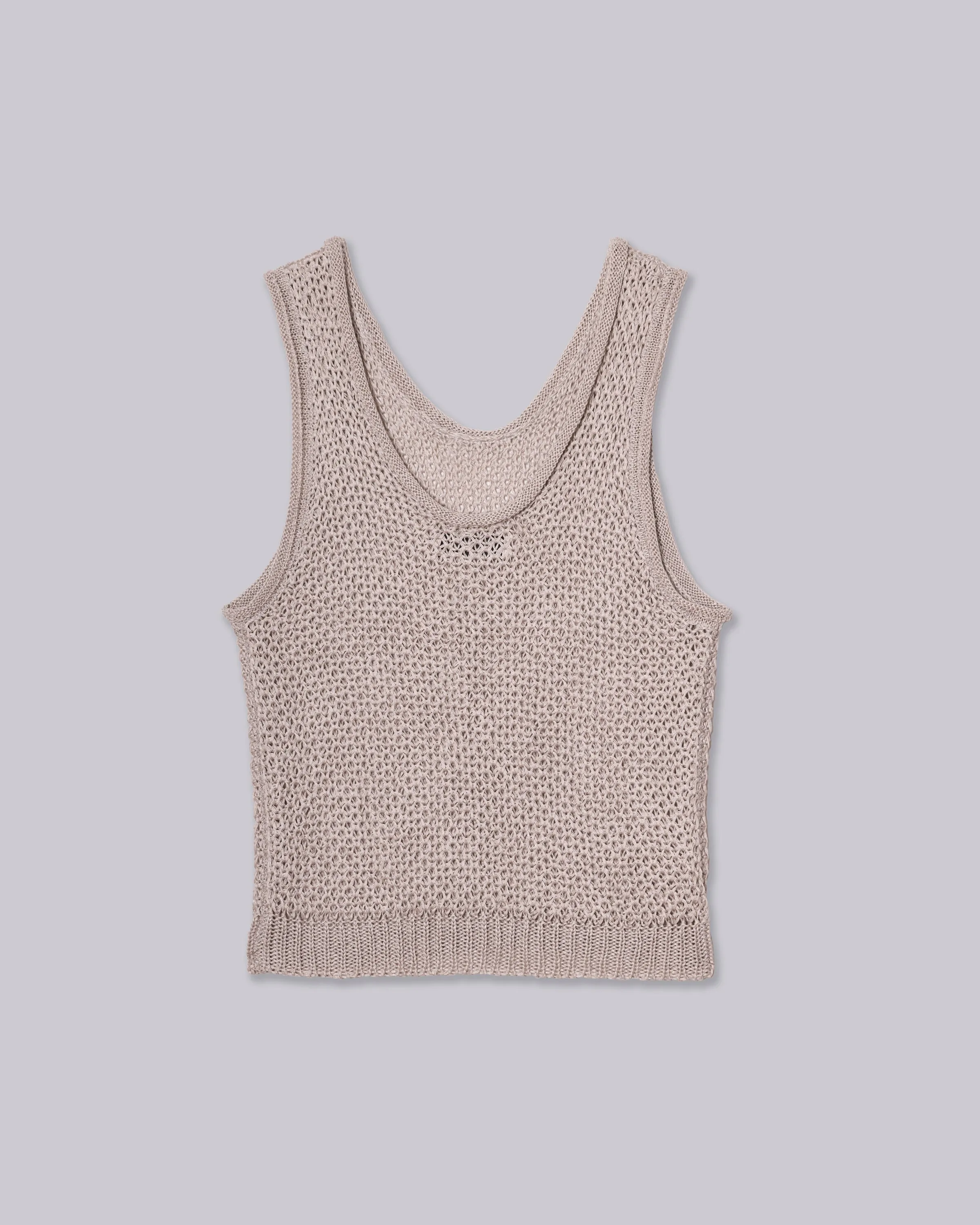 Linen Knit Tank in Sand