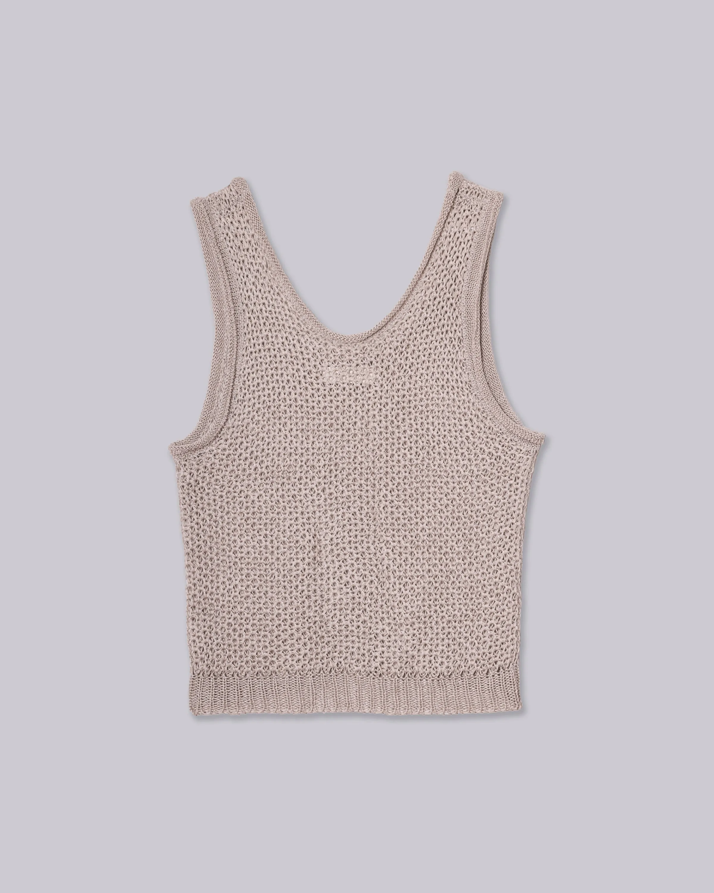Linen Knit Tank in Sand