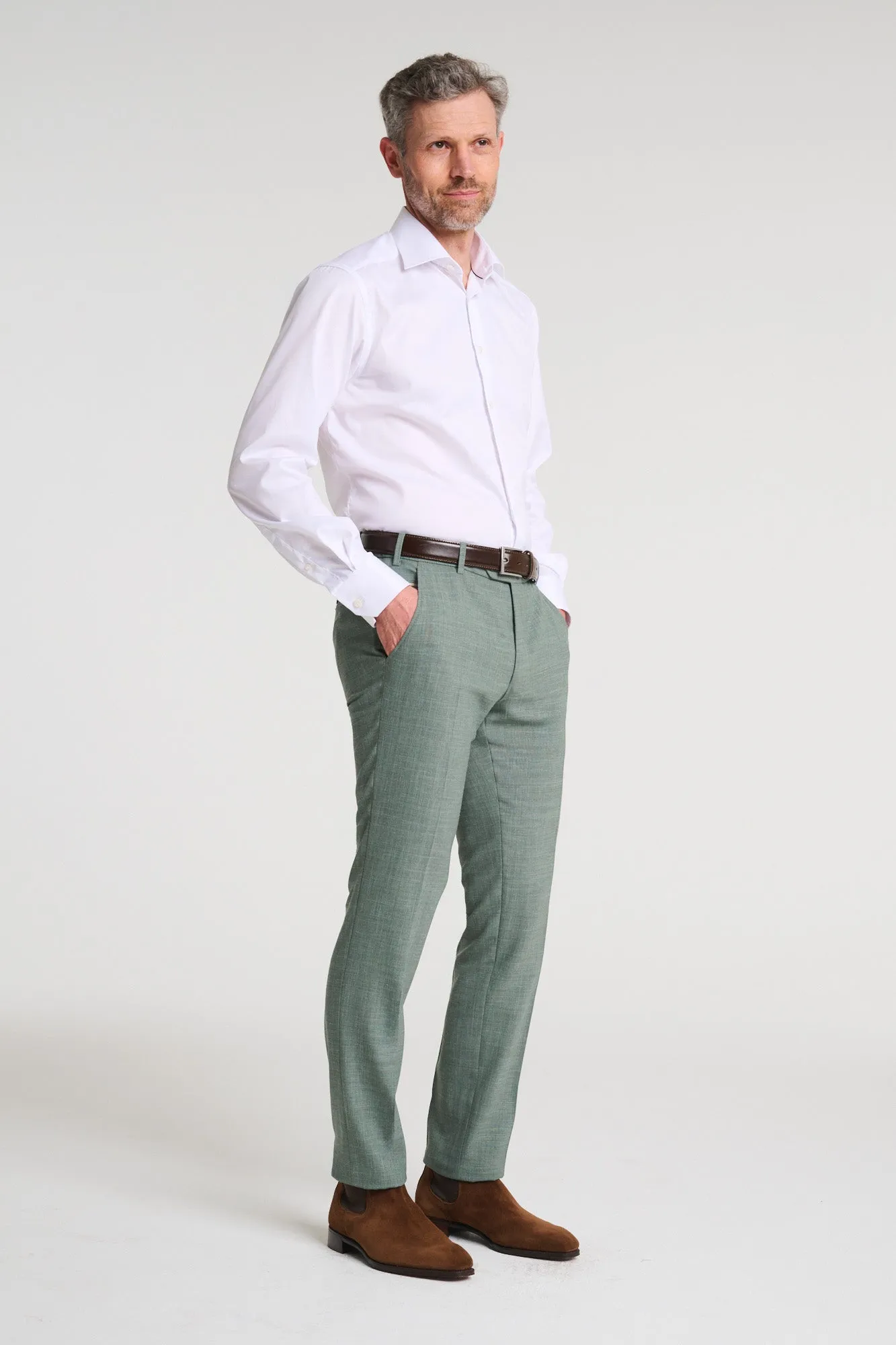 Linen Stretch Travel Pant - Olive