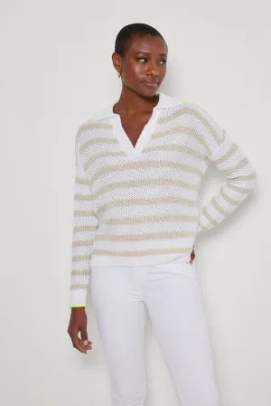 LISA TODD-Stripescape White/Almond