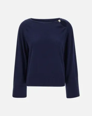 Liu Jo Blue Wool Cashmere tröja