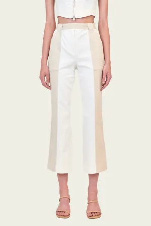 Liza Cropped Pant in Ivory Multi