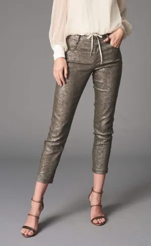 Lola & Sophie Foil Denim Boyfriend Cropped Jean