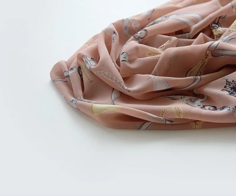 Luxury Chain Chiffon Fabric, Coral Pink, Teal, By the Yard /55985