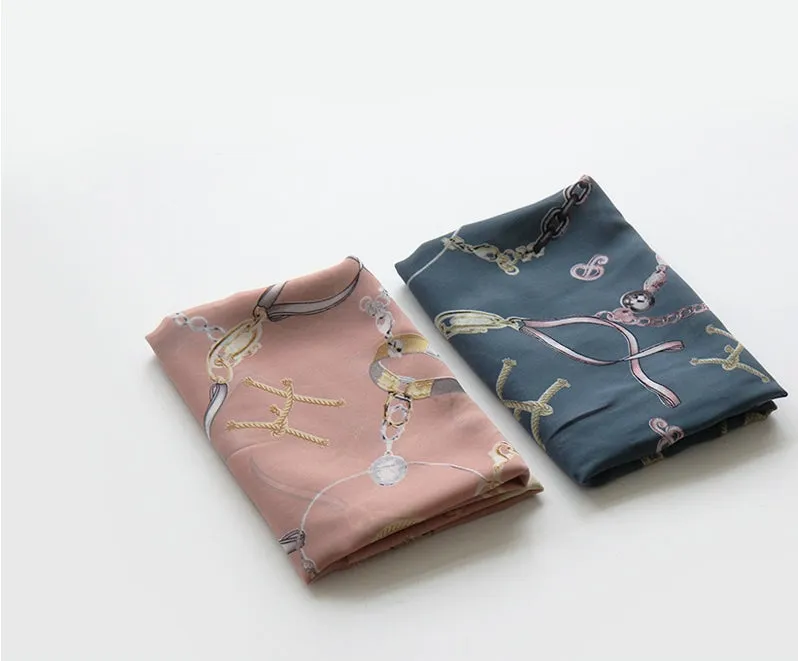 Luxury Chain Chiffon Fabric, Coral Pink, Teal, By the Yard /55985