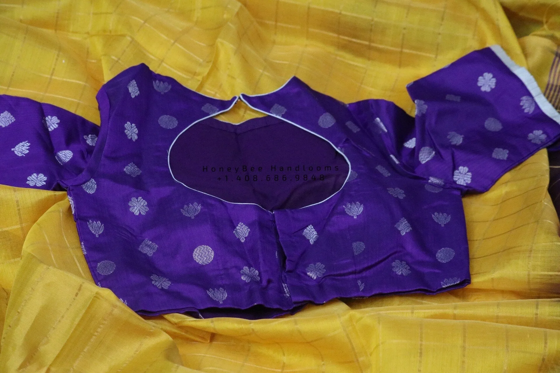 Lyte Weight Pattu Saree blouse -Pattu Blouse -Kuppadam Tissue Saree blouse -Saree Blouse -Yellow Saree Blouse -Purple Blouse-Silk Saree