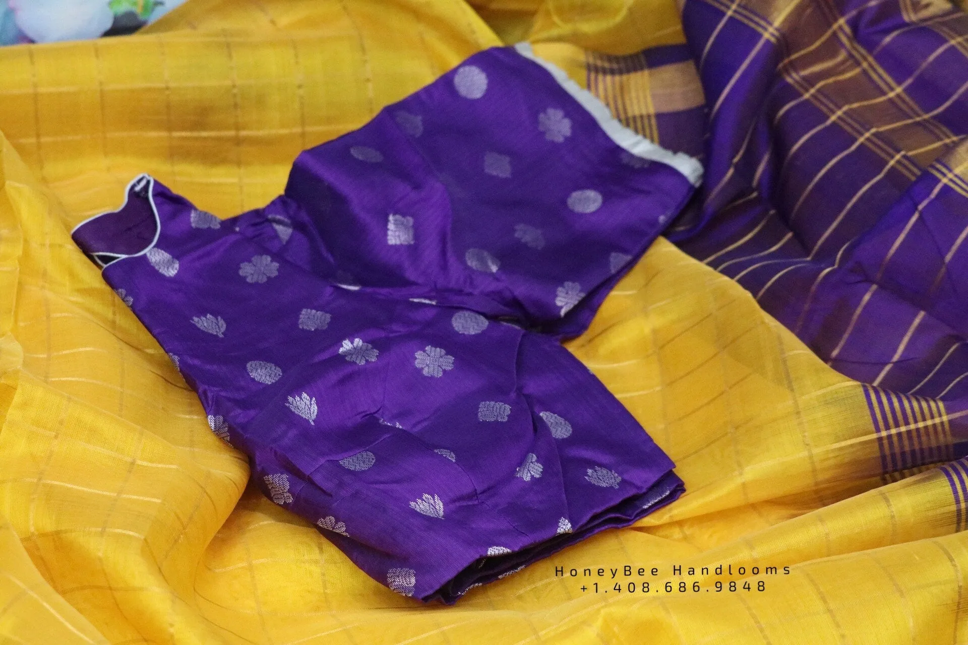Lyte Weight Pattu Saree blouse -Pattu Blouse -Kuppadam Tissue Saree blouse -Saree Blouse -Yellow Saree Blouse -Purple Blouse-Silk Saree