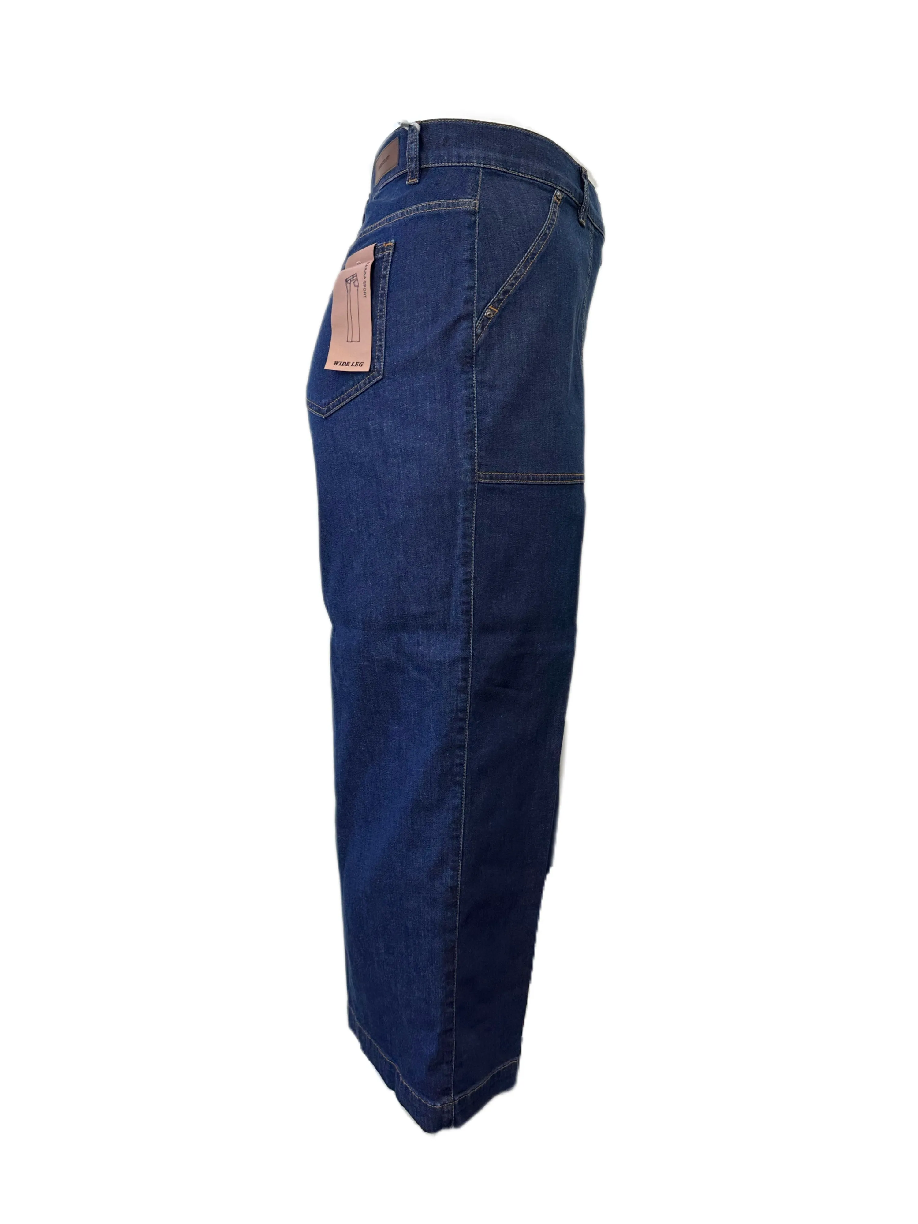 Marina Rinaldi Women's Navy Idrofono Cropped Jeans NWT