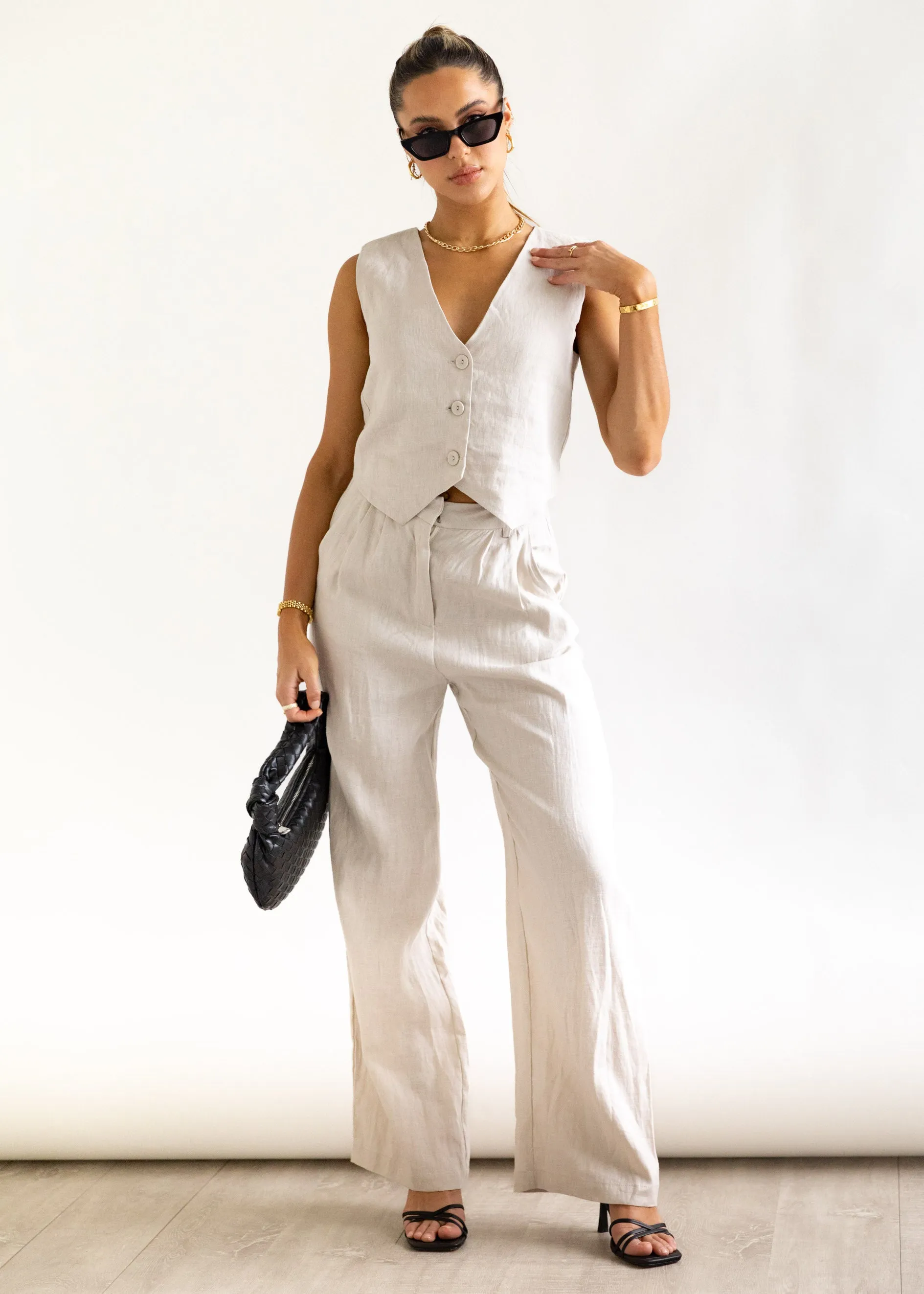 Meivi Linen Pants - Oatmeal
