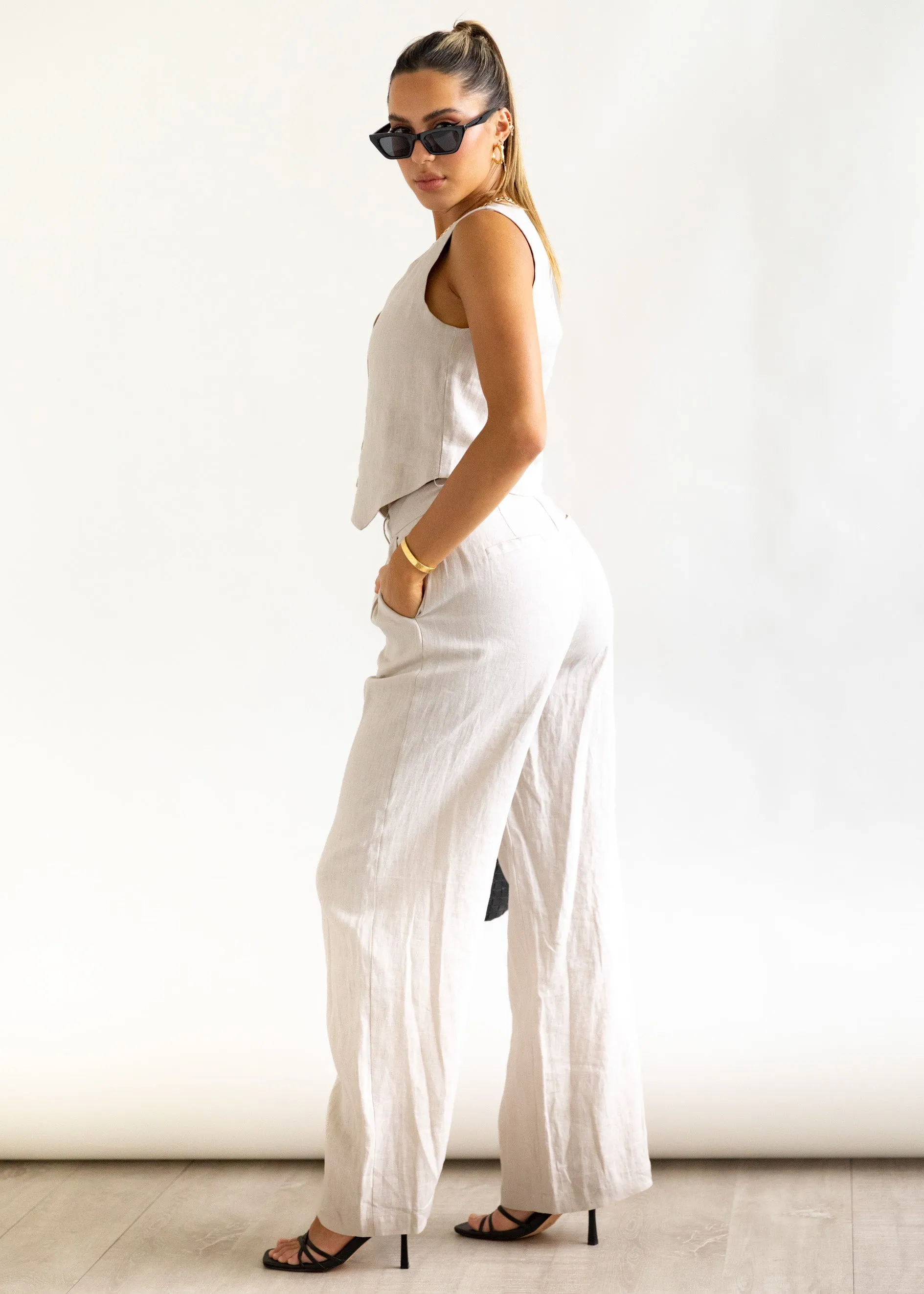 Meivi Linen Pants - Oatmeal