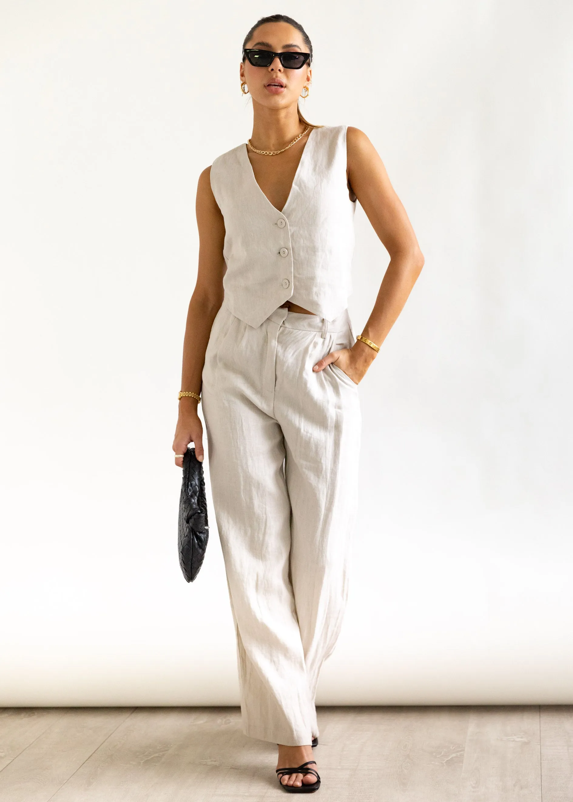 Meivi Linen Pants - Oatmeal