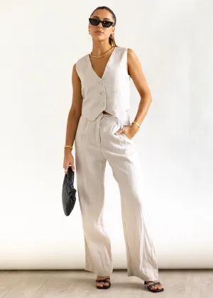 Meivi Linen Pants - Oatmeal