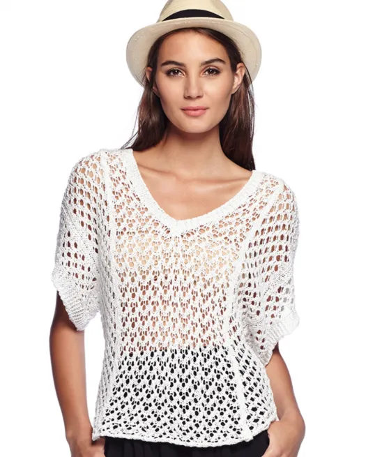 Michael Stars Tape Yarn V-Neck Pullover | Natural | SALE