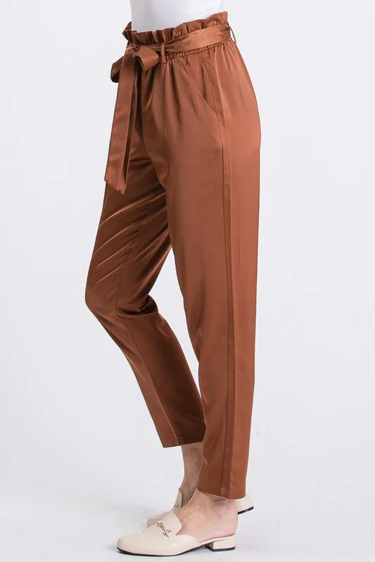 MIDNIGHT HOUR SATIN PANTS BLACK