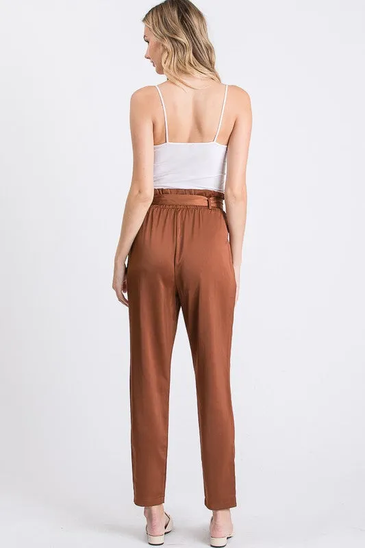 MIDNIGHT HOUR SATIN PANTS BLACK