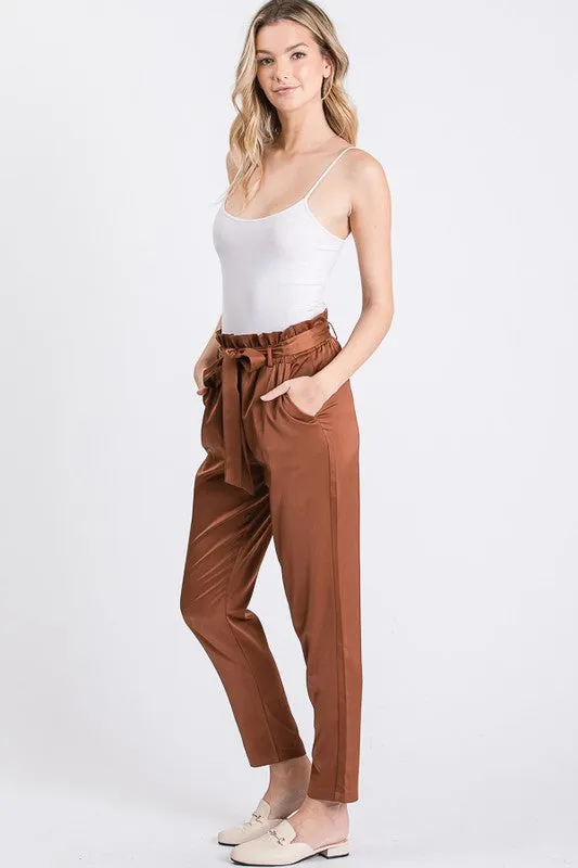 MIDNIGHT HOUR SATIN PANTS BLACK