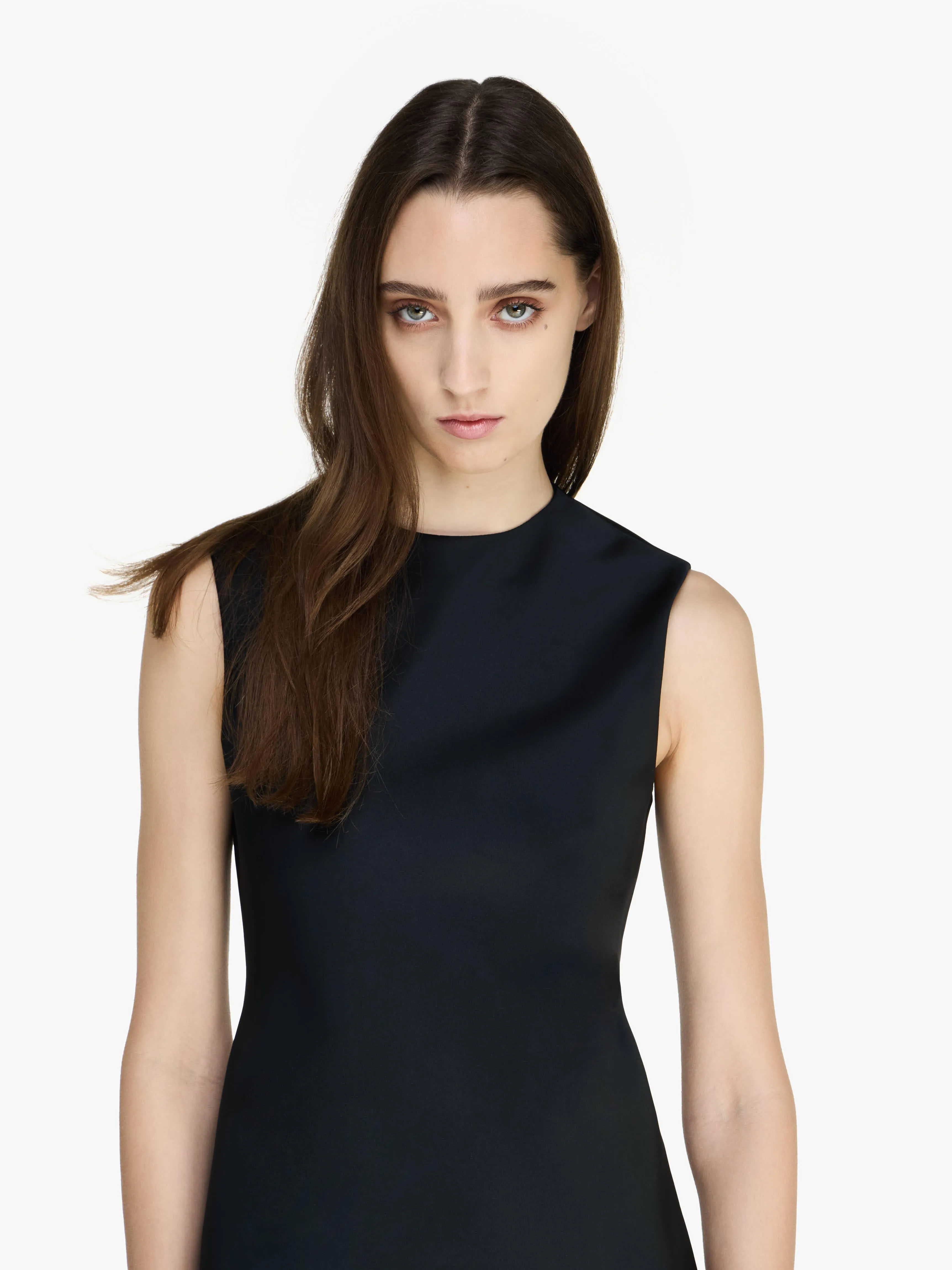 MINI SHIFT SATIN DRESS