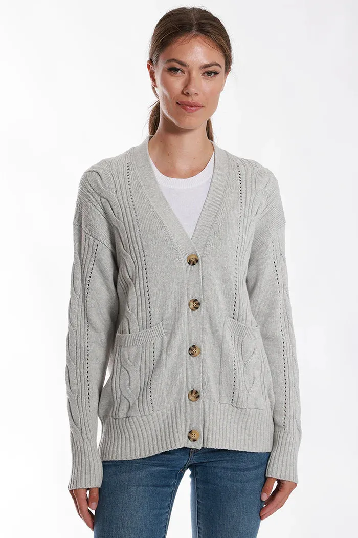 Minnie Rose Oversized Cable Cardigan