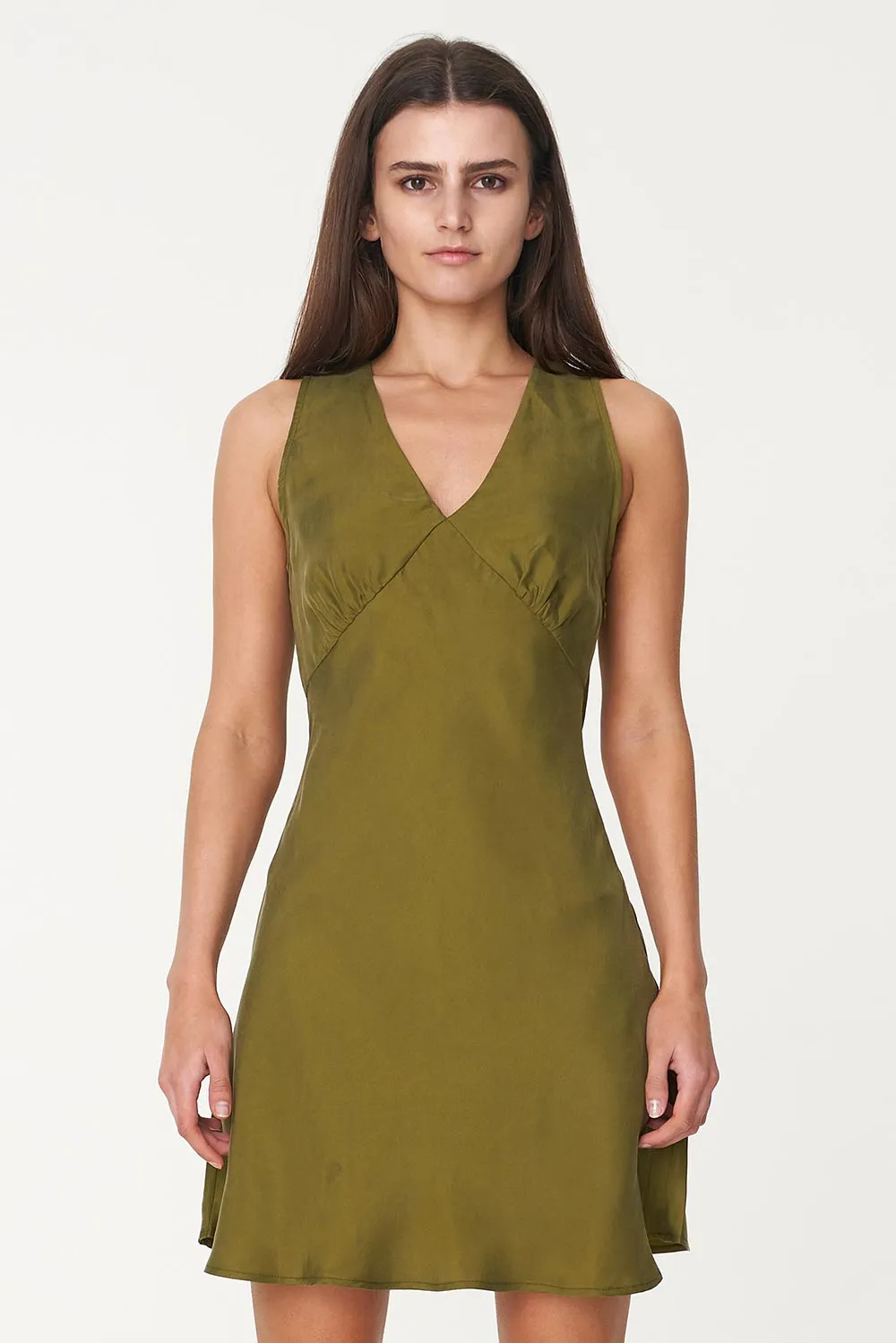 Misa Moss Cupro Shift Dress