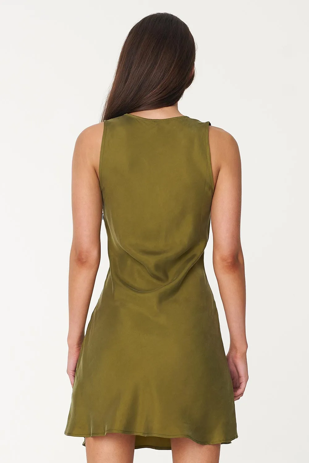 Misa Moss Cupro Shift Dress