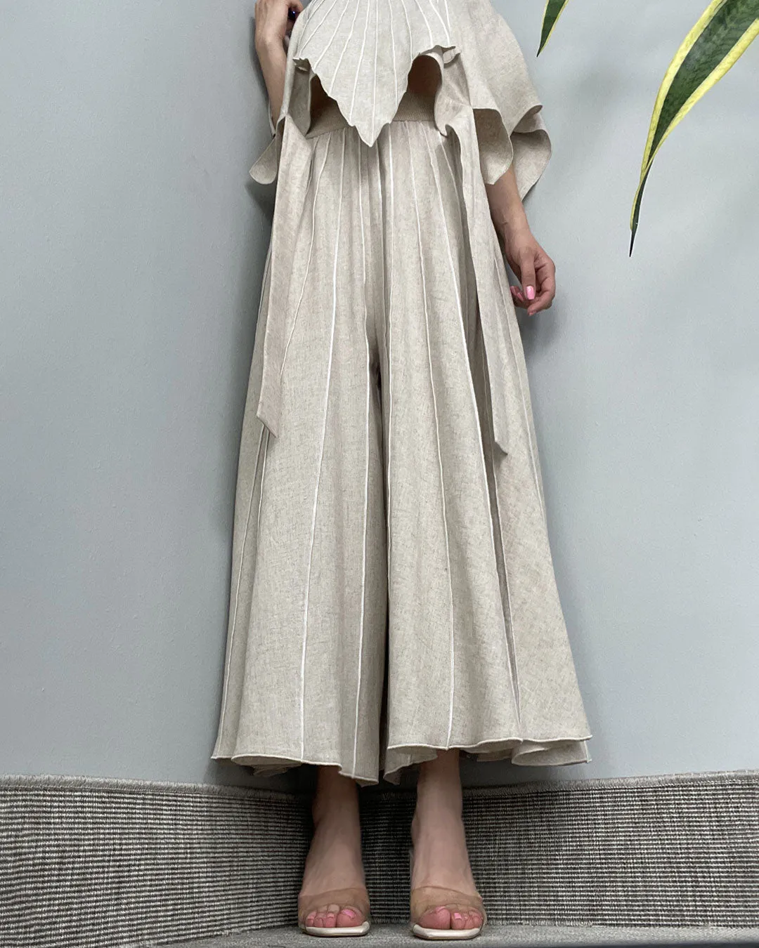 MUDILA LINEN PANTS-SKIRT