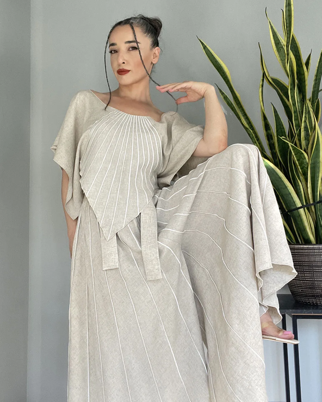 MUDILA LINEN PANTS-SKIRT