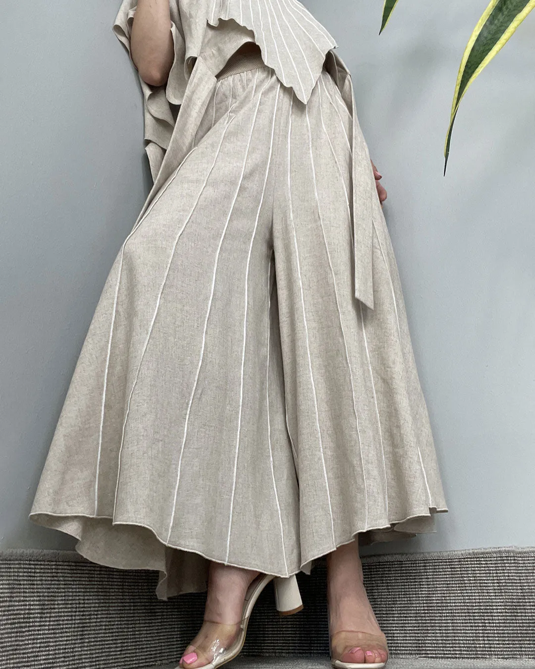 MUDILA LINEN PANTS-SKIRT