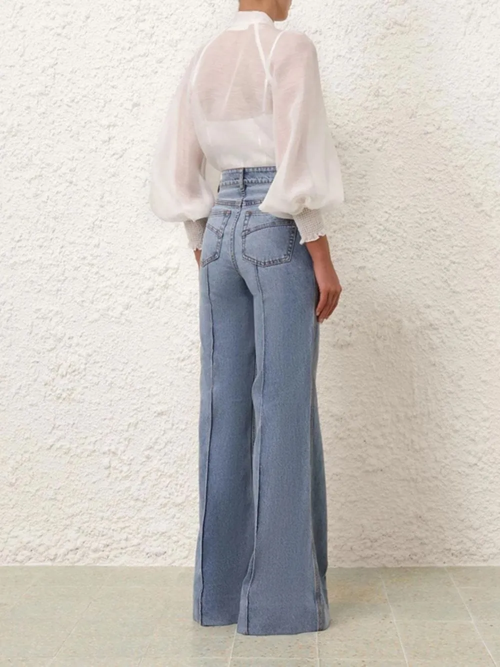 Natura Pearl Button Silk Blouse