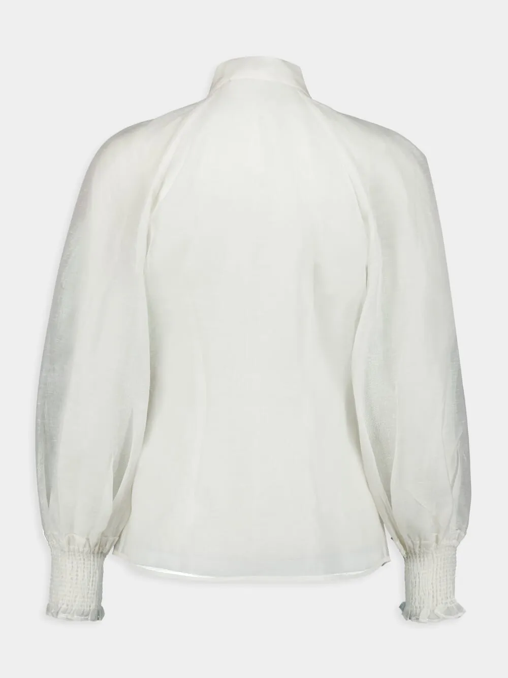 Natura Pearl Button Silk Blouse