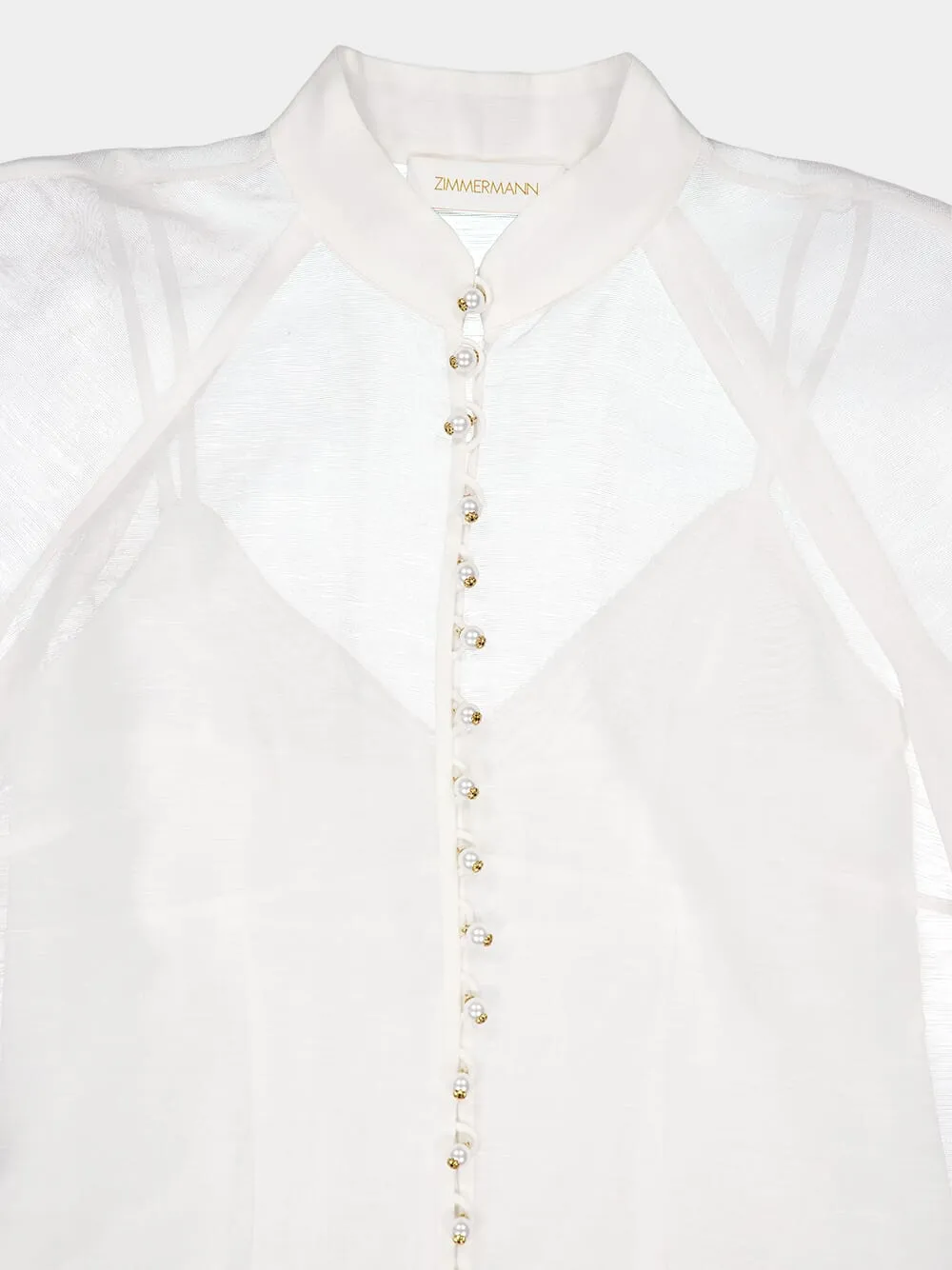 Natura Pearl Button Silk Blouse