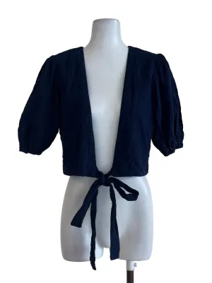 Navy Embroidery Top TTR