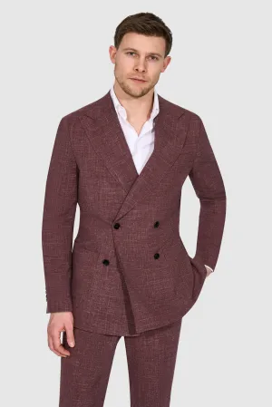 New SUITREVIEW Elmhurst Purple Wool, Silk, Linen Natural Stretch Loro Piana DB Suit - Size 38R and 42S  (Other Sizes Special Order)