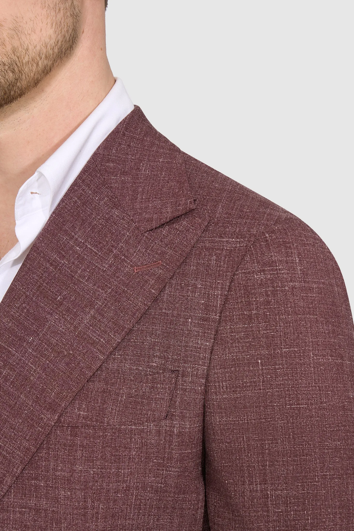New SUITREVIEW Elmhurst Purple Wool, Silk, Linen Natural Stretch Loro Piana DB Suit - Size 38R and 42S  (Other Sizes Special Order)