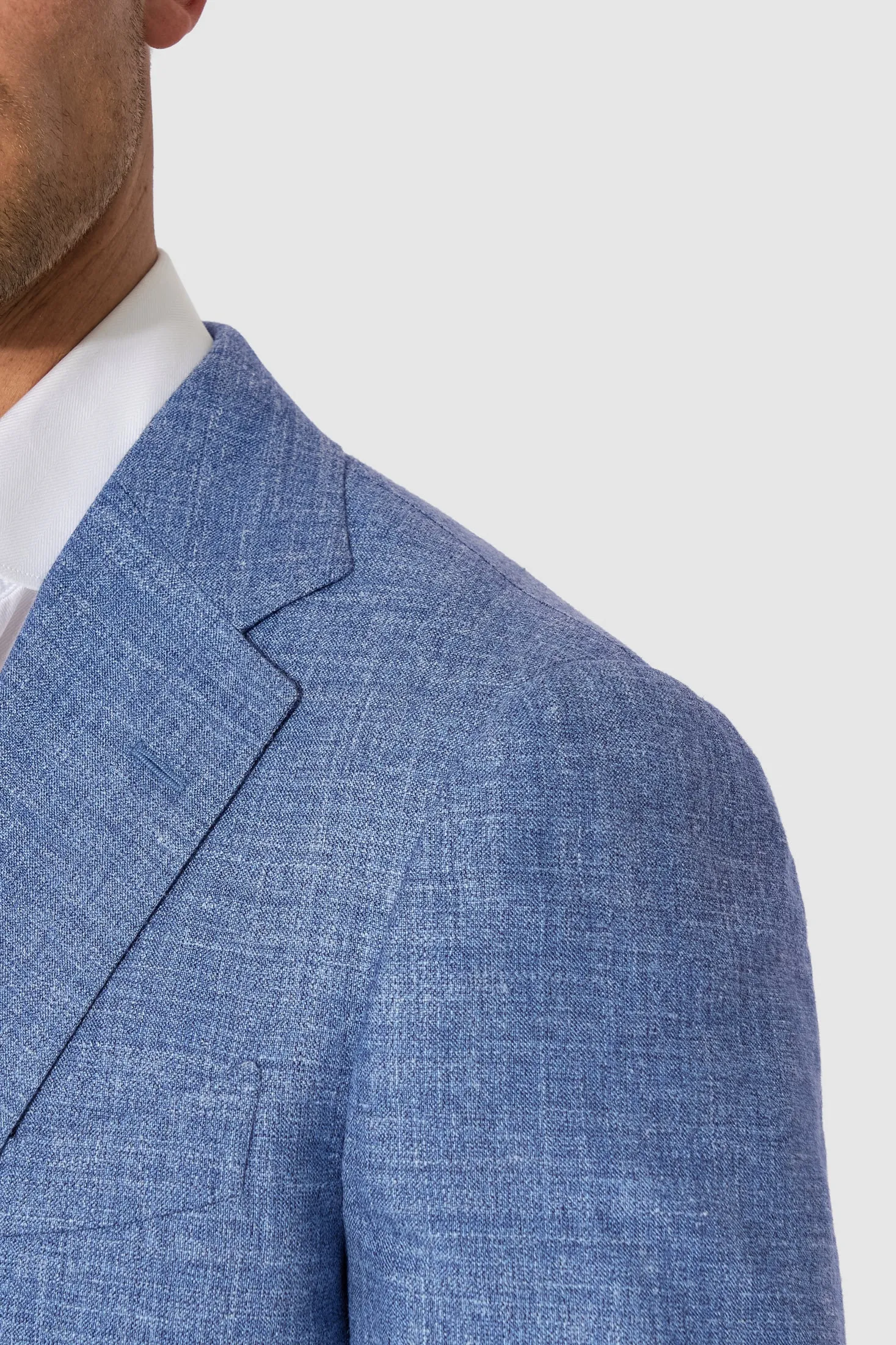 New Suitsupply Havana Light Blue Wool, Silk and Linen Suit - Size 42S