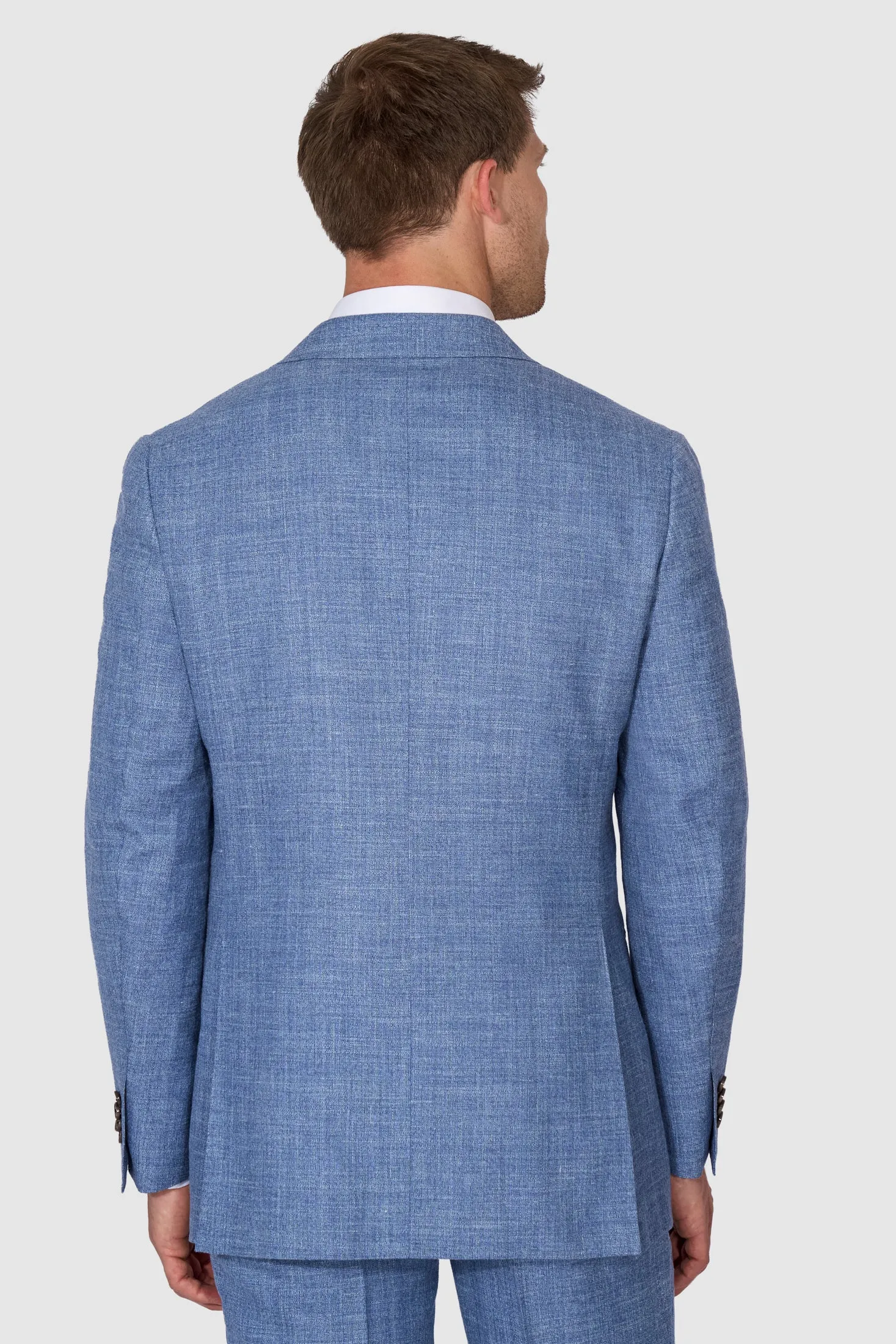 New Suitsupply Havana Light Blue Wool, Silk and Linen Suit - Size 42S
