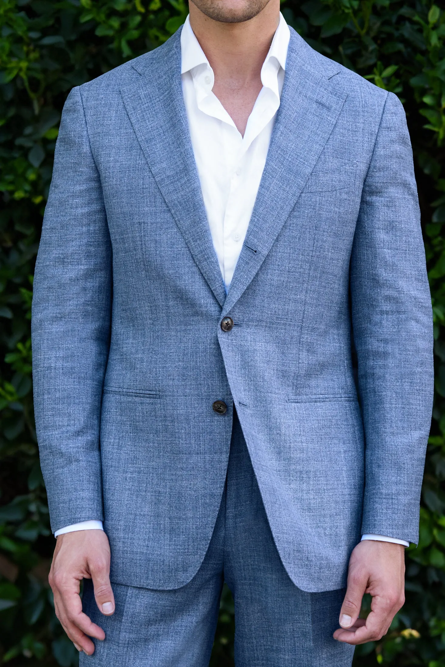 New Suitsupply Havana Light Blue Wool, Silk and Linen Suit - Size 42S