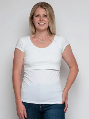Nursing Short Sleeve Twin Pack Cotton T-Shirt | Black & White