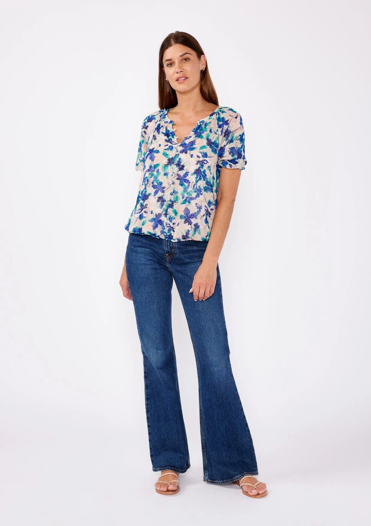 Ocean Breeze Floral Blouse