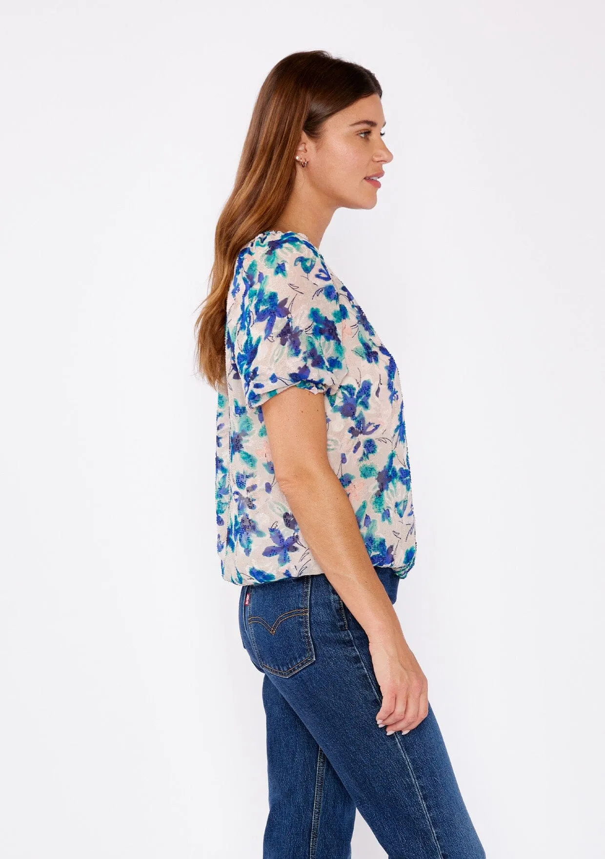 Ocean Breeze Floral Blouse