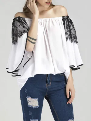 One-shoulder Strapless Sexy Chiffon Shirt