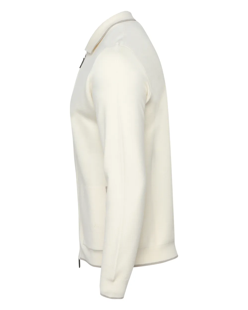 Open White Full Zip Sweater