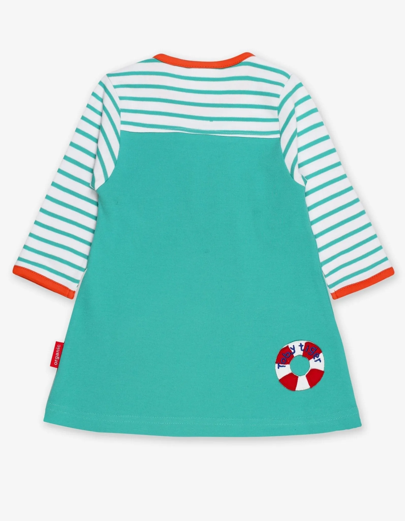 Organic Teal Seagull Applique Dress
